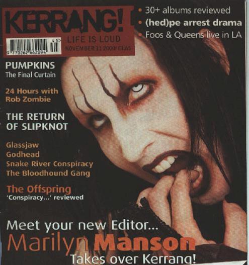 Marilyn Manson recebe prêmio da revista Kerrang! pelo conjunto da obra